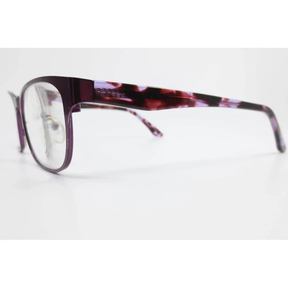 Tempo WM-5104 Purple Marbled Rectangular Eyeglasses Frames 52-16-140 Womens
